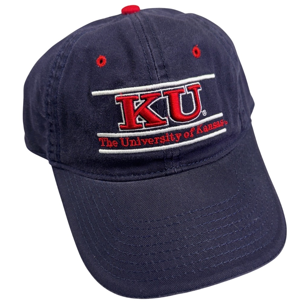 The‎ Game KU Hat University of Kansas Jayhawks Navy Blue Strapback Dad Cap